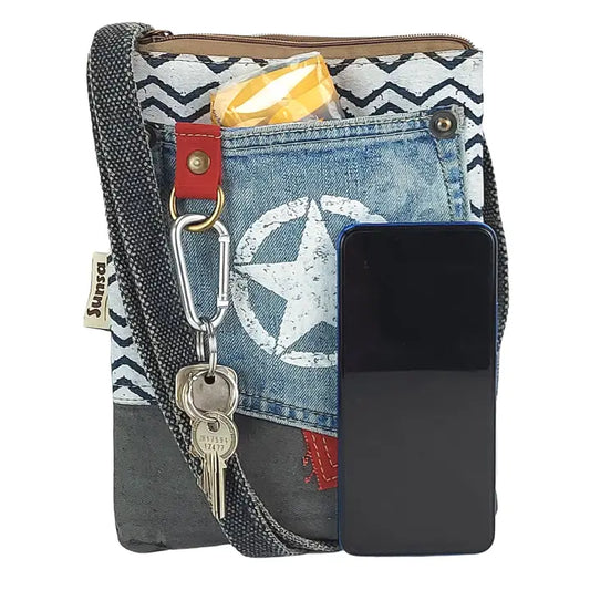Sternenglück - Upcycling Jeanstasche