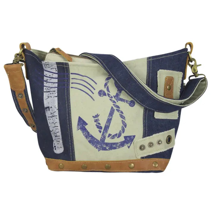 Küstenliebe - Upcycling Jeanstasche