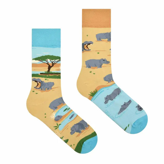 Socken Nilpferd - bunt & besonders
