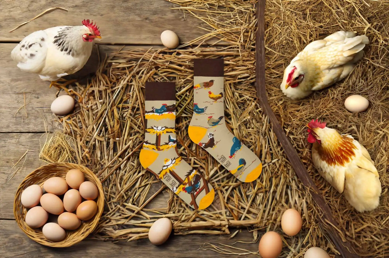 Socken Hühner - bunt & frech
