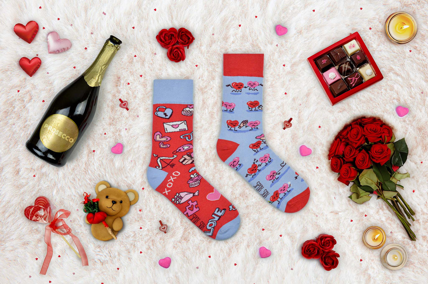 Socken Herzen - bunt & besonders