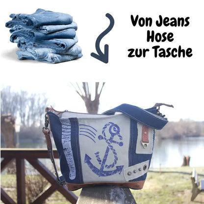 Küstenliebe - Upcycling Jeanstasche