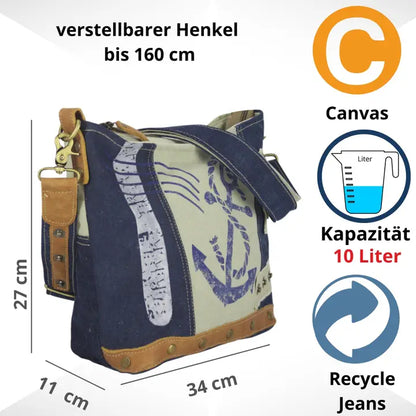Küstenliebe - Upcycling Jeanstasche