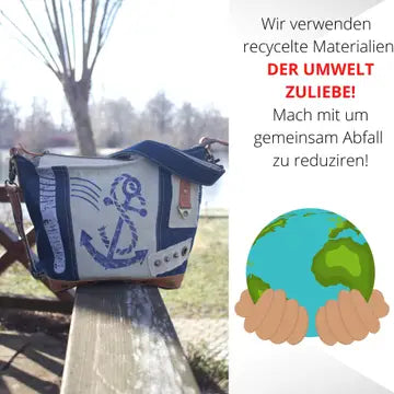 Küstenliebe - Upcycling Jeanstasche