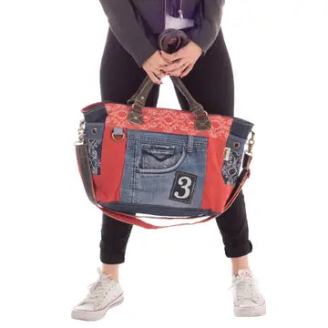 Lieblingsbegleiter XXL - Upcycling Jeanstasche