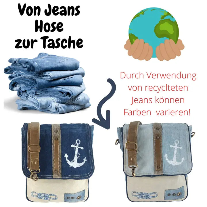 Ankerplatz - Upcycling Jeanstasche