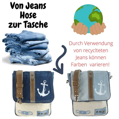Ankerplatz - Upcycling Jeanstasche