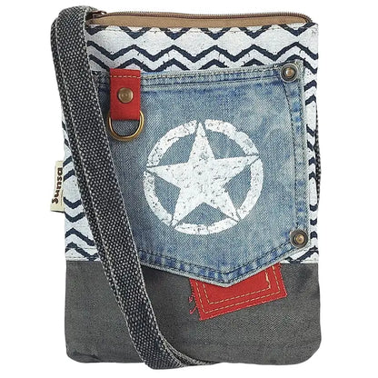 Sternenglück - Upcycling Jeanstasche