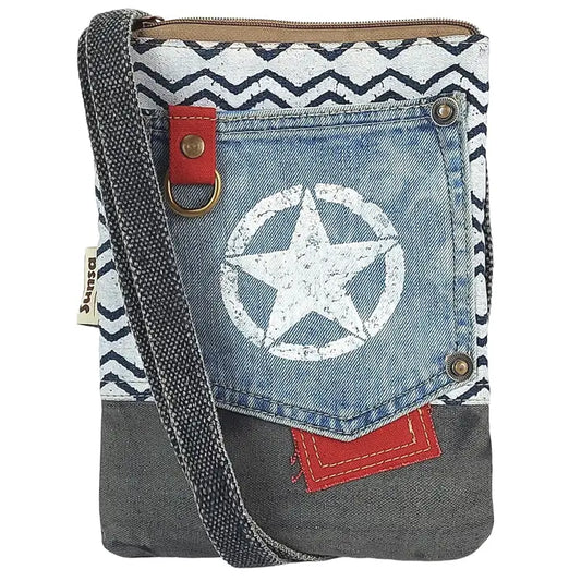 Sternenglück - Upcycling Jeanstasche