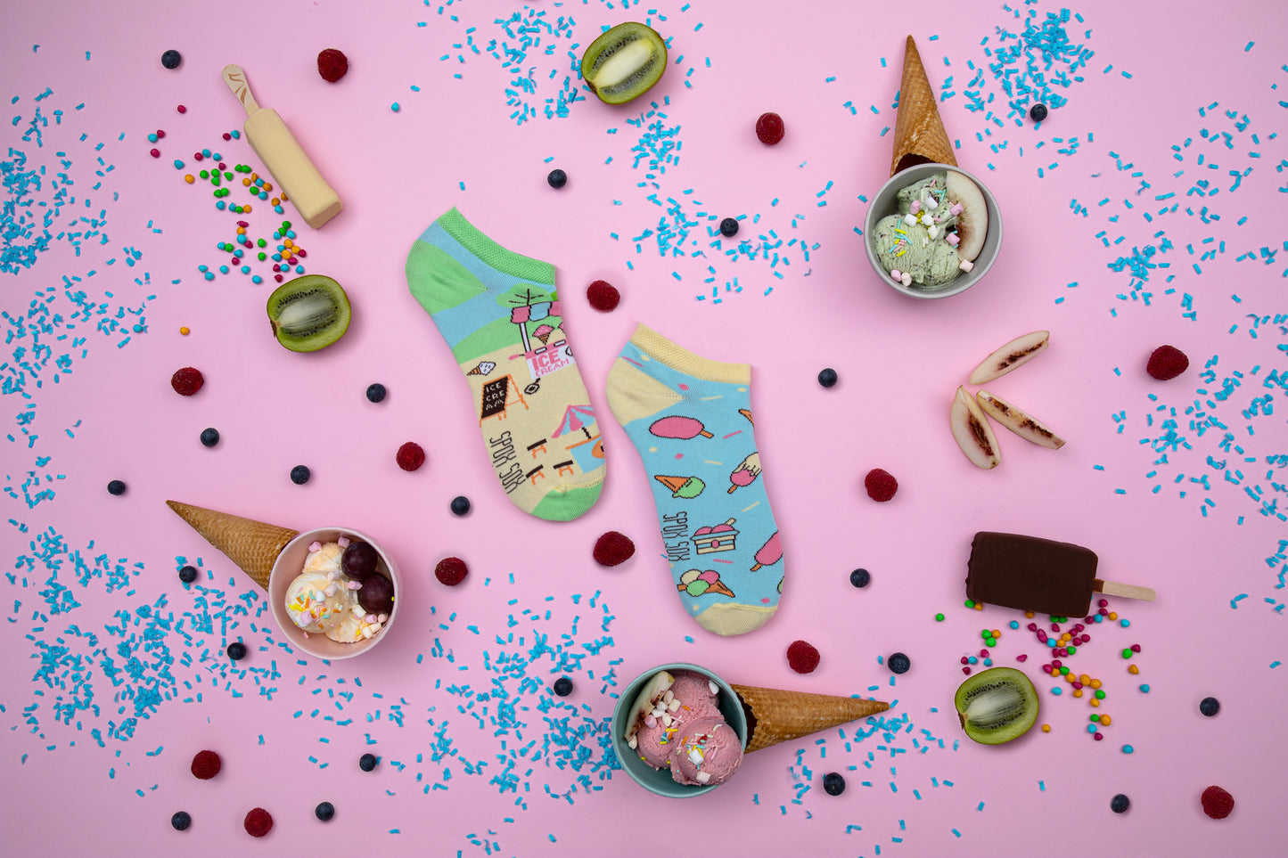 Sneakersocken Eiscreme - bunt & besonders